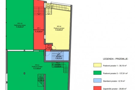 Osijek, M. Divalta, poslovni prostor, 364,05 m2, VIRTUALNA ŠETNJA - NAJAM